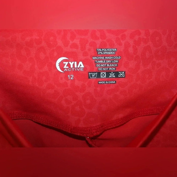 Zyia Active Light n Tight Red Leopard Hi-Rise 7/8 Leggings 12 - Picture 12 of 12